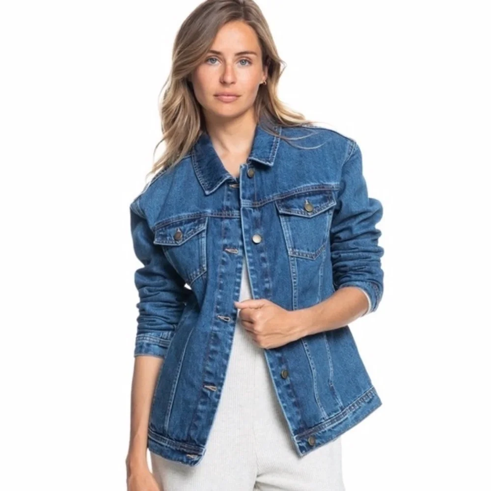 NWT Roxy Mountain Roads Cargo Style Denim Jacket